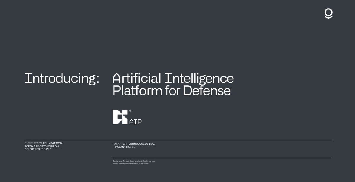 Palantir Announces Artificial Intelligence Platform for Enterprise and Military Use
