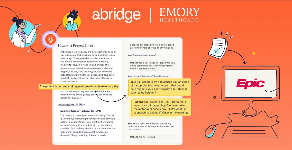 Abridge Announces Partnership with Epic and Emory Healthcare to Bring Generative AI to Providers