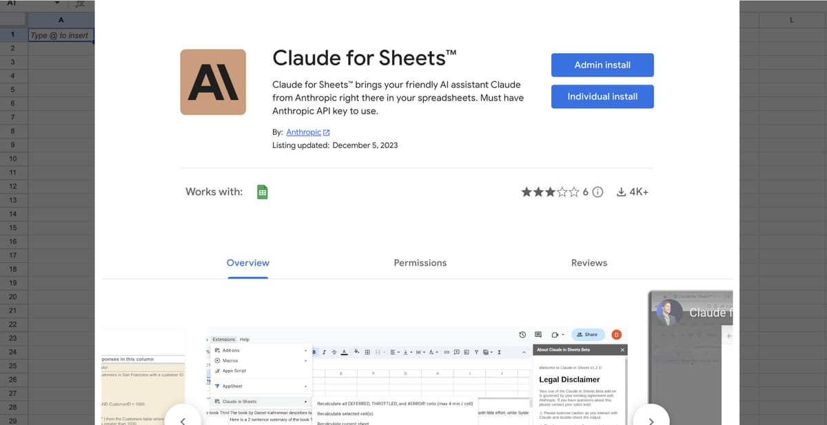 Anthropic Launches Claude for Google Sheets