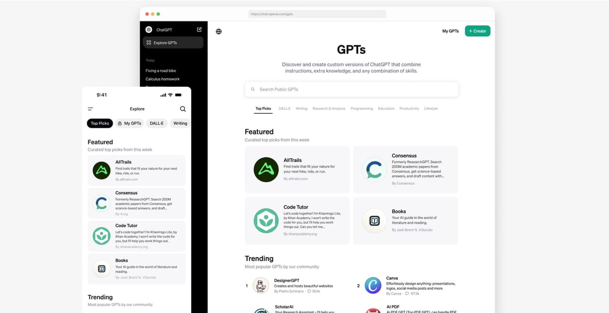 OpenAI Launches GPT Store to Share Custom AI Apps