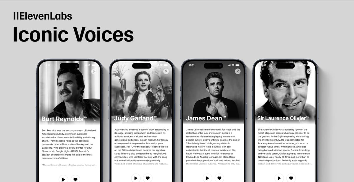 AI Clones of Iconic Hollywood Voices Can Narrate Your Content in ElevenLabs' Reader App