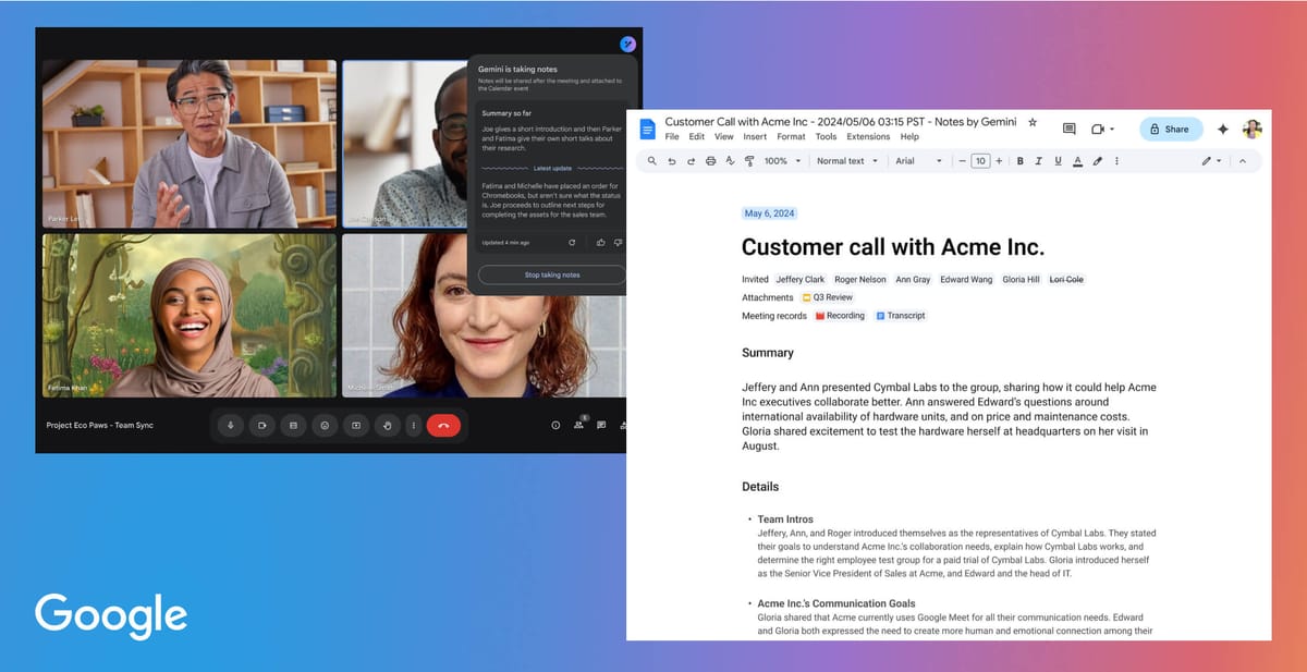Google Meet's AI Takes Notes So You Don't Have To